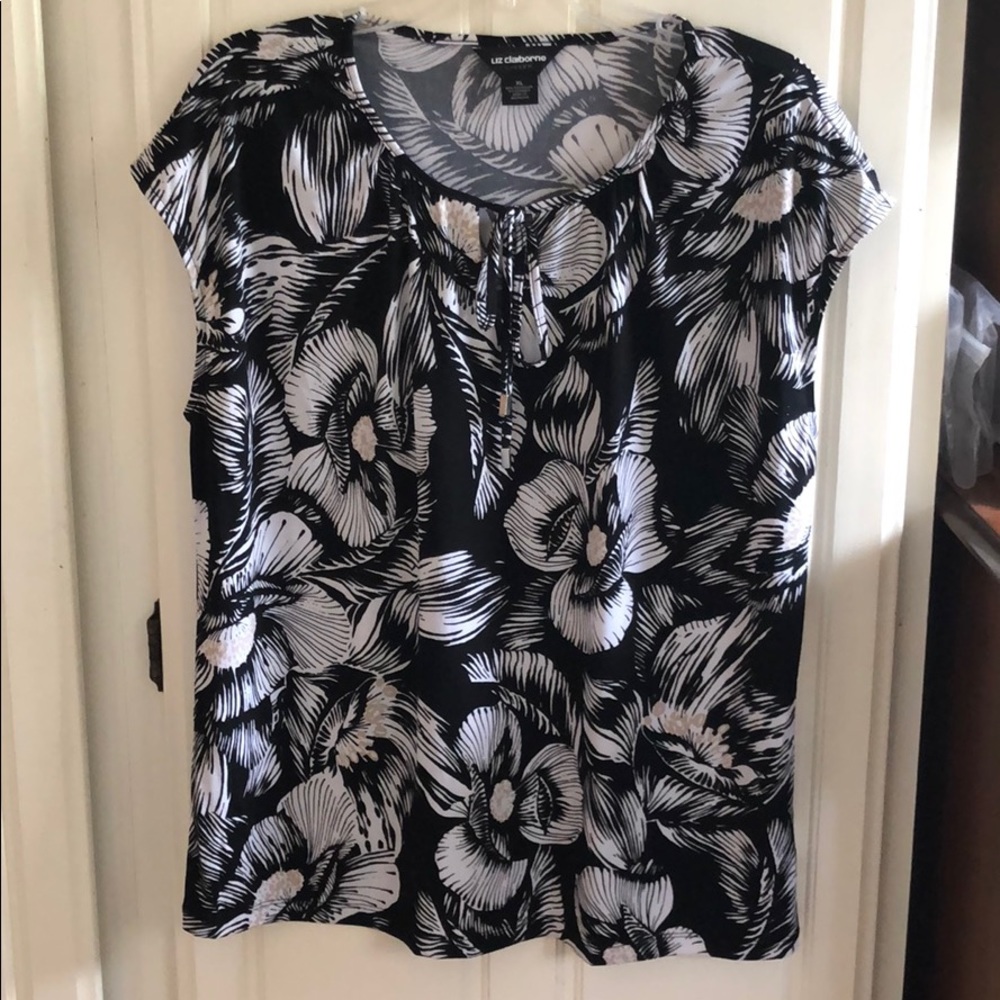Black and white top, Liz Claiborne XL